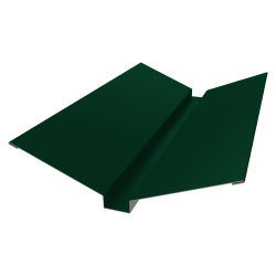 Планка ендовы верхней 115х30х115 0,5 Satin с пленкой RAL 6005 (2м)