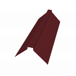 Планка конька плоского 115х30х115 0,5 PE с пленкой RAL 3005 (2м)