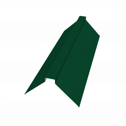 Планка конька плоского 115х30х115 0,5 Satin с пленкой RAL 6005 (2м)