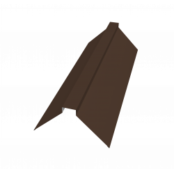 Планка конька плоского 115х30х115 0,5 PE с пленкой RAL 8017 (2м)