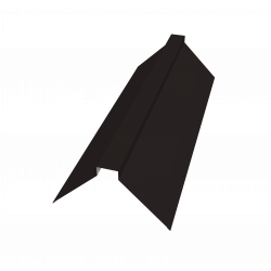 Планка конька плоского 115х30х115 0,5 Satin с пленкой RAL 9005 (2м)