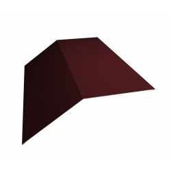 Планка конька плоского 190х190 0,5 Satin с пленкой RAL 3005 (2м)