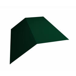 Планка конька плоского 190х190 0,5 Satin с пленкой RAL 6005 (2м)