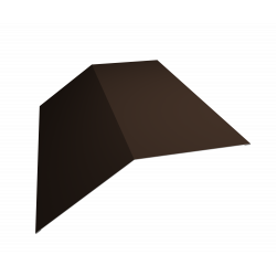 Планка конька плоского 190х190 0,5 PE с пленкой RAL 8017 (2м)