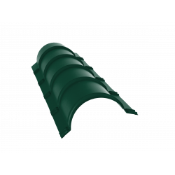 Планка конька полукруглого малого 0,5 PE с пленкой RAL 6005 (1,97м)