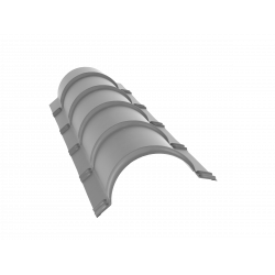 Планка конька полукруглого 0,5 Satin с пленкой RAL 7004 (1,97м) 