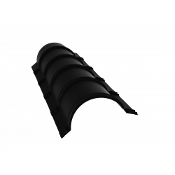 Планка конька полукруглого малого 0,5 Satin Matt TX RAL 9005 (1,97м)