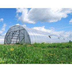 Теплица ФЕРМЕР-7,5 2022, с воротами (шаг 1м) бандаж на торцах, 7,5х3,8х19,1м
